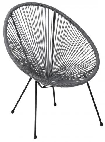 ACAPULCO Πολυθρόνα Μέταλλο Μαύρο/Rattan Γκρι 73x76x89cm Ε245,4