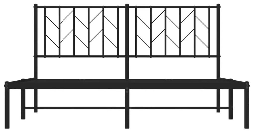 Πλαίσιο Κρεβατιού με Κεφαλάρι Μαύρο 150 x 200 εκ. Μεταλλικό - Μαύρο