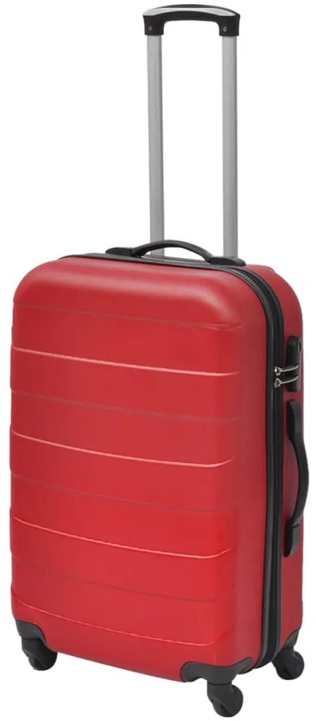 vidaXL Σετ Βαλιτσών Καμπίνας Τροχήλατες 3 Τεμ. Κόκκινες 45,5/55/66 εκ.