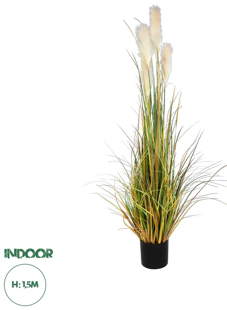 20108 GloboStar® Artificial Garden PAMPAS GRASS 20108 Τεχνητό Διακοσμητικό Φυτό Γρασίδι της Πάμπας Υ150cm