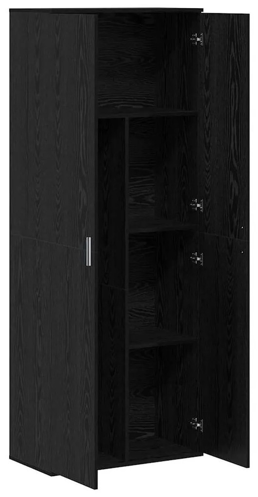 vidaXL Υψηλόμπαρο Μαύρη δρυς 70 x 35 x 180 εκ. Επεξεργασμένο ξύλο