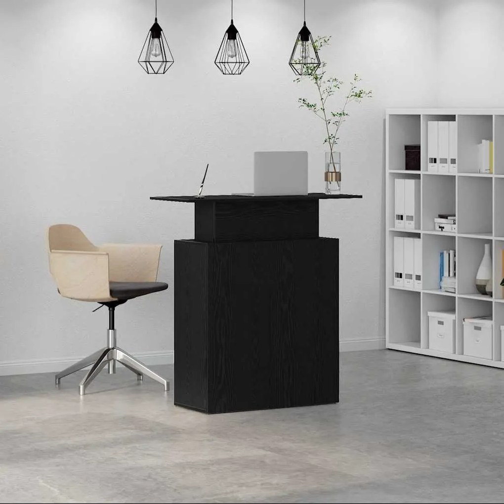 vidaXL Γραφείο υποδοχής Μαύρο 100x40x104 cm Κατασκευασμένο ξύλο