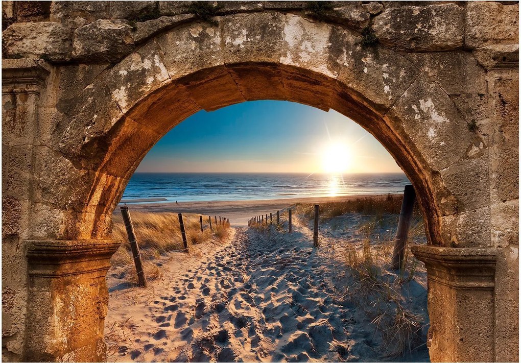 Αυτοκόλλητη φωτοταπετσαρία - Arch and Beach - 196x140