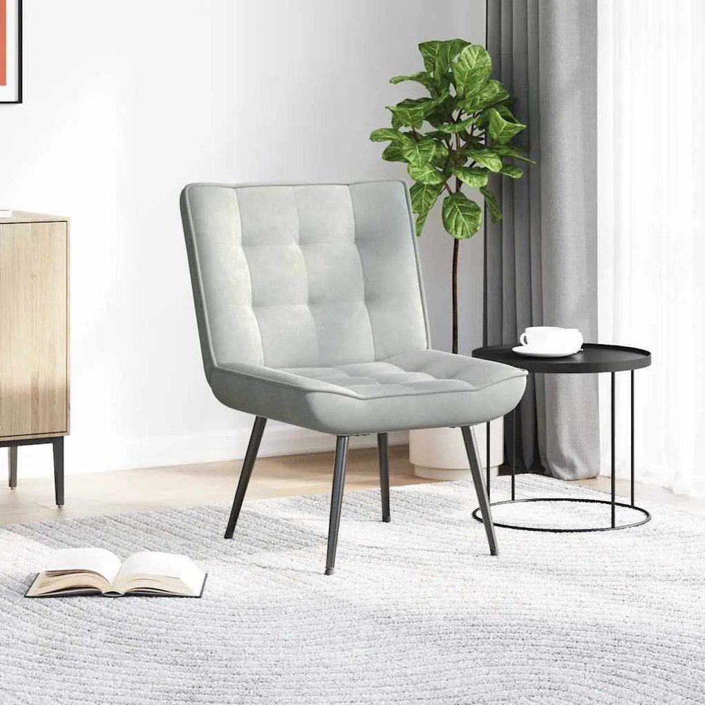 vidaXL Καρέκλα χαλάρωσης Ανοιχτό γκρι 64x74x84 cm Βελούδο