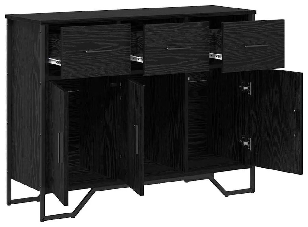 vidaXL Πλαϊνό γραφείο με συρτάρι Μαύρη Οξυά 97 x 32,5 x 74,5 εκ.