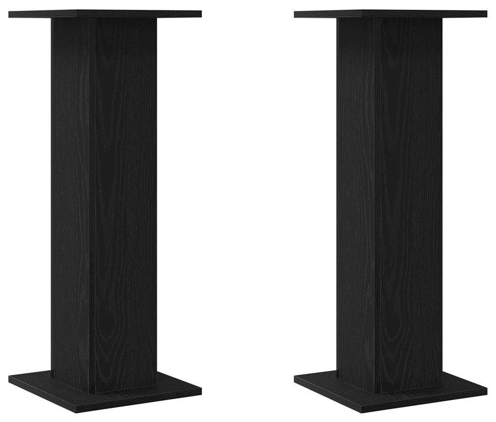 vidaXL Στήριγμα Φυτών 2 τεμ Μαύρη Δρυς 30x30x80 εκ Επεξεργασμένο Ξύλο