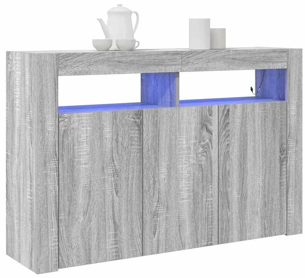 vidaXL Πλαϊνό γραφείο Γκρι sonoma 116 x 30 x 75 εκ. Επεξεργασμένο ξύλο