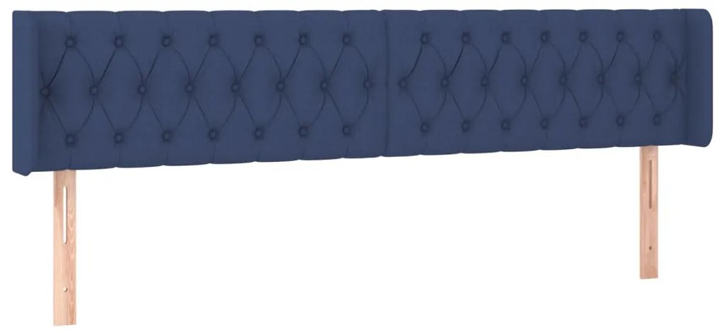 vidaXL Κεφαλάρι Κρεβατιού LED Μπλε 203x16x78/88 εκ. Υφασμάτινο