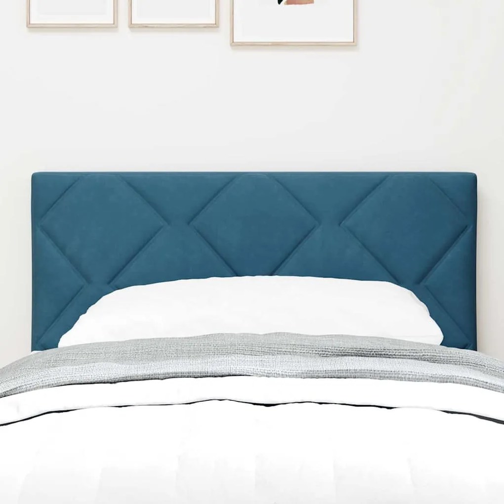 vidaXL LED Κεφαλάρι με φώτα λωρίδας LED Σκούρο Μπλε 80 cm Βελούδο