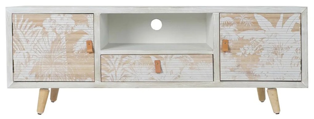 Τηλεόραση DKD Home Decor Λευκό Ξύλο Bamboo 140 x 40 x 51 cm