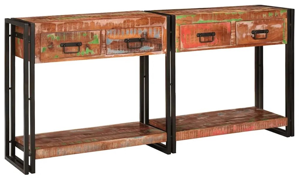vidaXL Τραπέζι κονσόλας με συρτάρι 2 pcs Πολύχρωμο Επεξεργασμένο ξύλο
