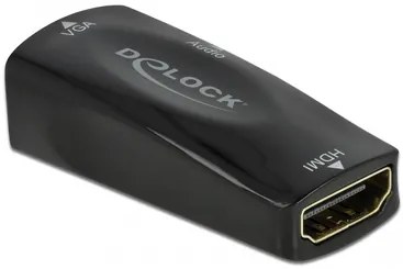 DELOCK αντάπτορας HDMI σε VGA 66560, 1080p/60Hz, μαύρος