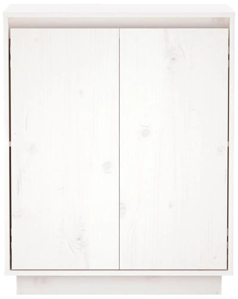 vidaXL Ντουλάπι Λευκό 60 x 34 x 75 εκ. από Μασίφ Ξύλο Πεύκου