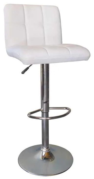 Σκαμπώ Lino Bar Χρώμιο/PU Άσπρο 44x50x62/92-83/113cm (Σετ 2 ΤΕΜ)