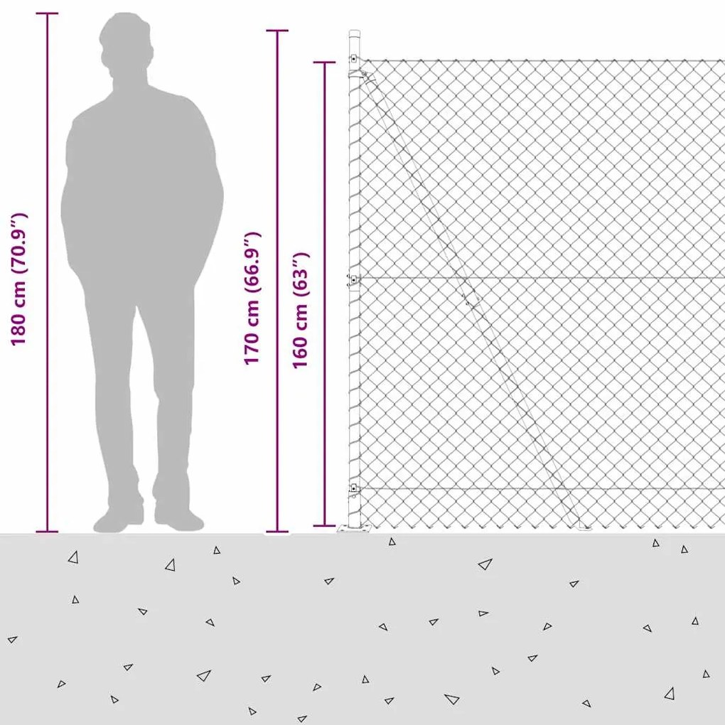 vidaXL Στύλος Περιφράξεων Πράσινο 10 x 1,6 μ (40 x 40 mm πλέγμα)