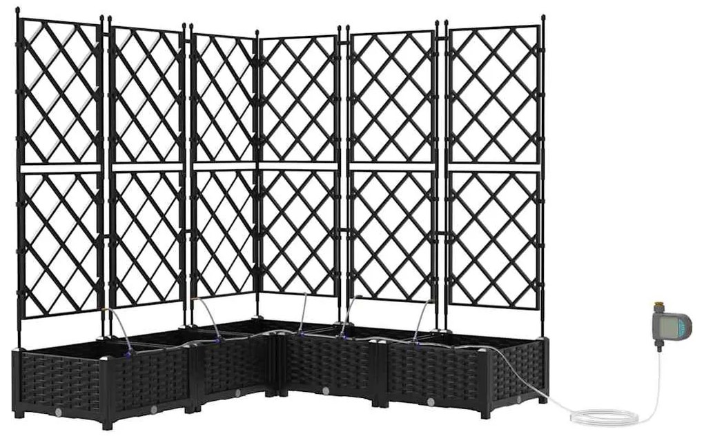 vidaXL Ζαρντινιέρες κήπου Μαύρο 120 x 120 x 126 cm Ατσάλι