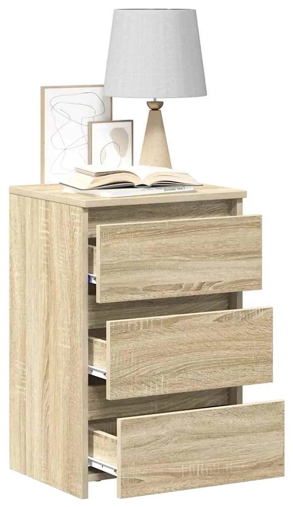 vidaXL Κομοδίνα 2 τεμ. Sonoma Δρυς 40 x 35 x 62,5 εκ. από Επεξ. Ξύλο