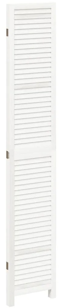 vidaXL Διαχωριστικό Χώρου με 3 Πάνελ Λευκό από Μασίφ Ξύλο Παυλώνιας