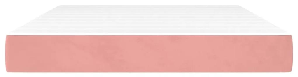 Στρώμα με Pocket Springs Ροζ 140x200x20 εκ. Βελούδινο - Ροζ