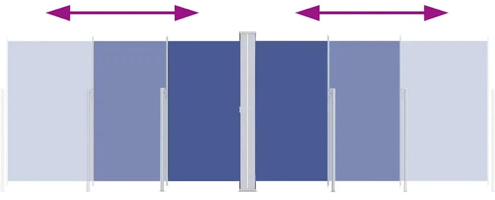 vidaXL Σκίαστρο Πλαϊνό Συρόμενο Μπλε 220 x 600 εκ.