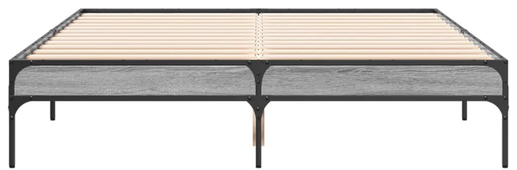 vidaXL Πλαίσιο Κρεβατιού Γκρι Sonoma 120x200 εκ. Επεξ. Ξύλο &amp; Μέταλλο