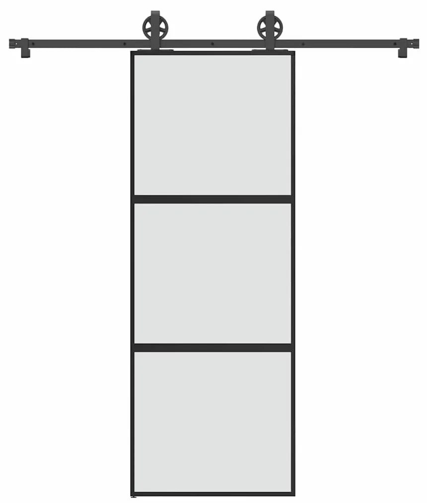 vidaXL Συρόμενη πόρτα με σετ υλικού 76x205 cm από γυαλί&Αλουμίνιο