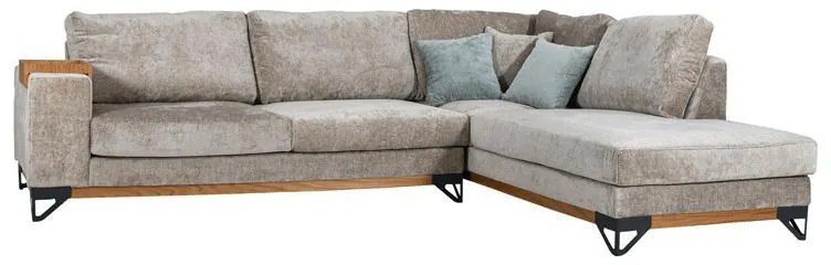 Γωνιακός Καναπές Angelo Fylliana Δεξιά Γωνία Μπέζ 300x230x95 εκ. 300x230x95 εκ.