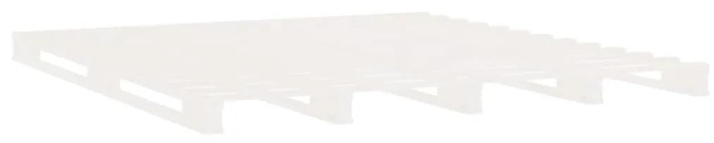 vidaXL Πλαίσιο Κρεβατιού Λευκό 135 x 190 εκ. Μασίφ Ξύλο Πεύκου Διπλό