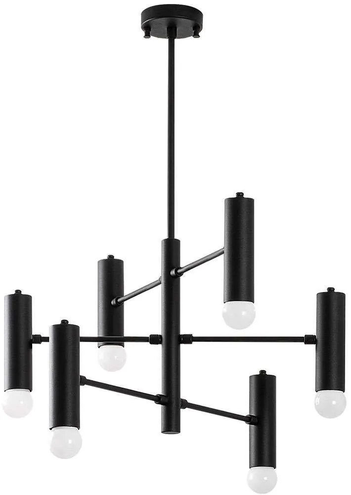 Φωτιστικό Οροφής - Πλαφονιέρα Gharib 942FLG2512 55x55x73cm 6xE27 40W Black-White Opviq