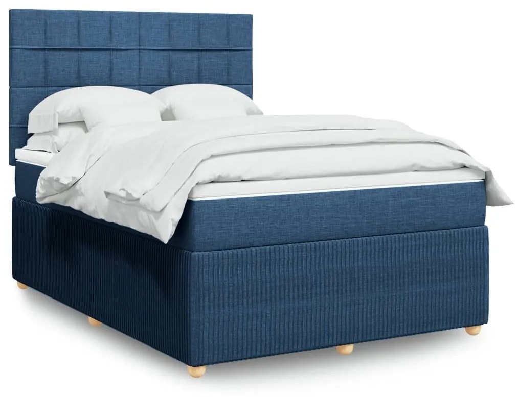 ΚΡΕΒΑΤΙ BOXSPRING ΜΕ ΣΤΡΩΜΑ ΜΠΛΕ 160X200 ΕΚ. ΥΦΑΣΜΑΤΙΝΟ 3292113