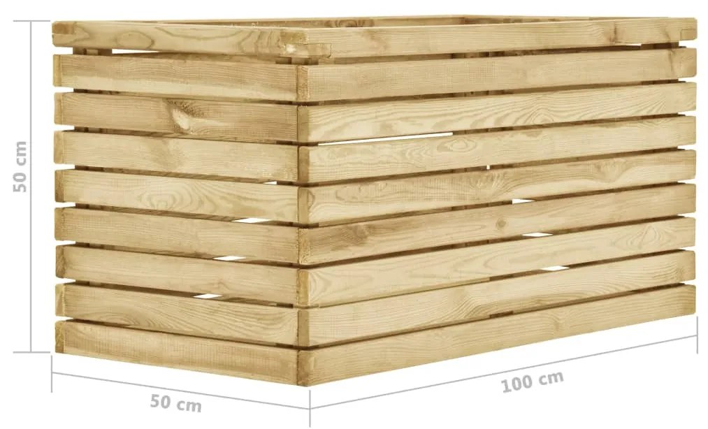 vidaXL Ζαρντινιέρα Υπερυψωμένη 100x50x50 εκ. Εμποτισμένο Ξύλο Πεύκου