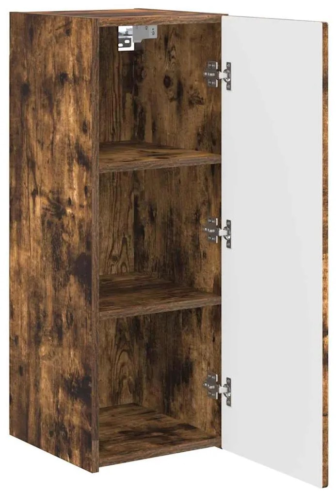 vidaXL Ντουλάπι Τηλεόρασης Τοίχου 2 pcs Καπνιστό Δρύς 30 x 31 x 80 εκ.