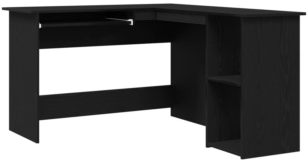 vidaXL Γραφείο Μαύρο Δρυς 120x140x75 εκ. Από Επεξεργασμένο Ξύλο