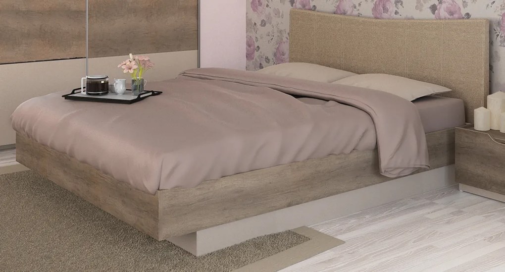 Κρεβάτι ξύλινο με δερμάτινη/ύφασμα MOKA 180x190 DIOMMI 45-123 DIOMMI-45-123