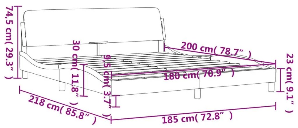 Πλαίσιο Κρεβατιού με Κεφαλάρι Μπλε 180x200 εκ. Βελούδινο - Μπλε