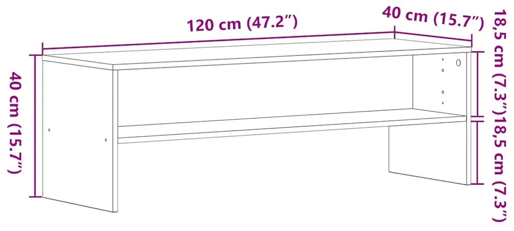 ντουλάπι τηλεόρασης Μαύρη βελανιδιά 120x40x40 cm - Μαύρο