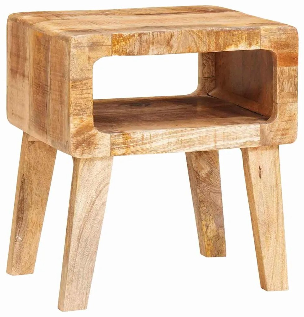vidaXL End Table με ράφι Καφέ 40 x 32 x 46 εκ Στερεό ξύλο μάνγκο