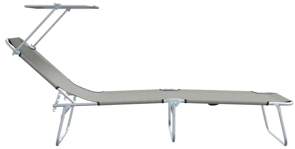 vidaXL Ξαπλώστρα 2-πρόσωπο 2 pcs Γκρι 58 x 188 x 77 εκ. ύφασμα