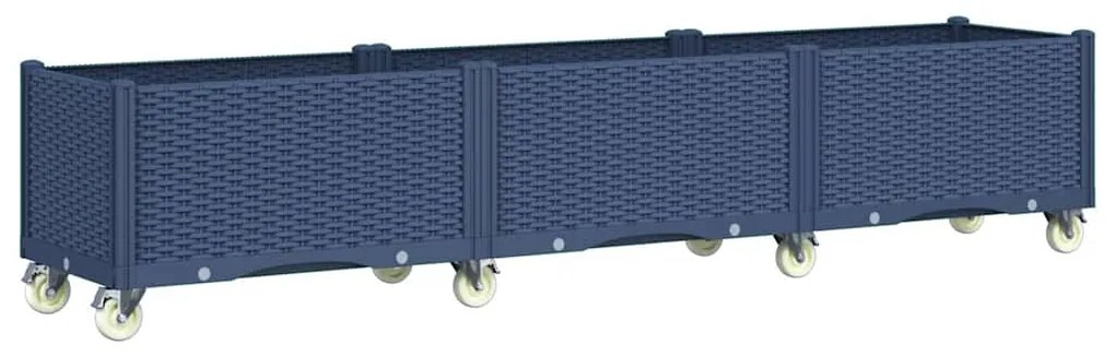 vidaXL Ζαρντινιέρα Κήπου με Πόδια Μπλε Γκρι 240x50x54εκ. από Πολυπροπυλένιο