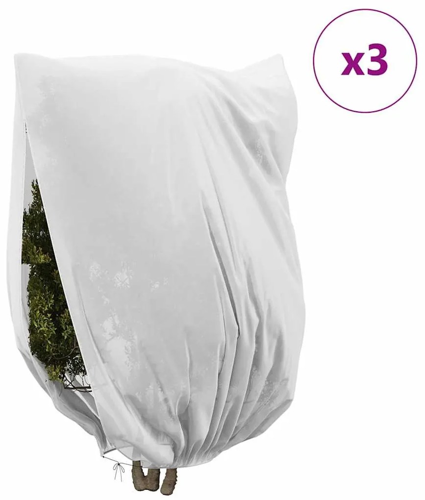 vidaXL Καλύμματα Φλις Προστασίας Φυτών από Παγετό 3 pcs Λευκό