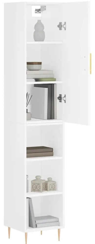vidaXL Ντουλάπι Λευκό 34,5 x 34 x 180 εκ. από Επεξεργασμένο Ξύλο