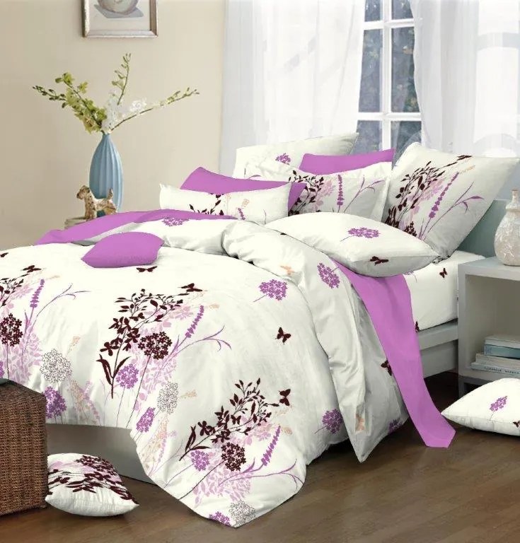 Σετ Σεντόνια Polycotton Διπλά 200x240εκ. Primavera Lilac 7004540-47