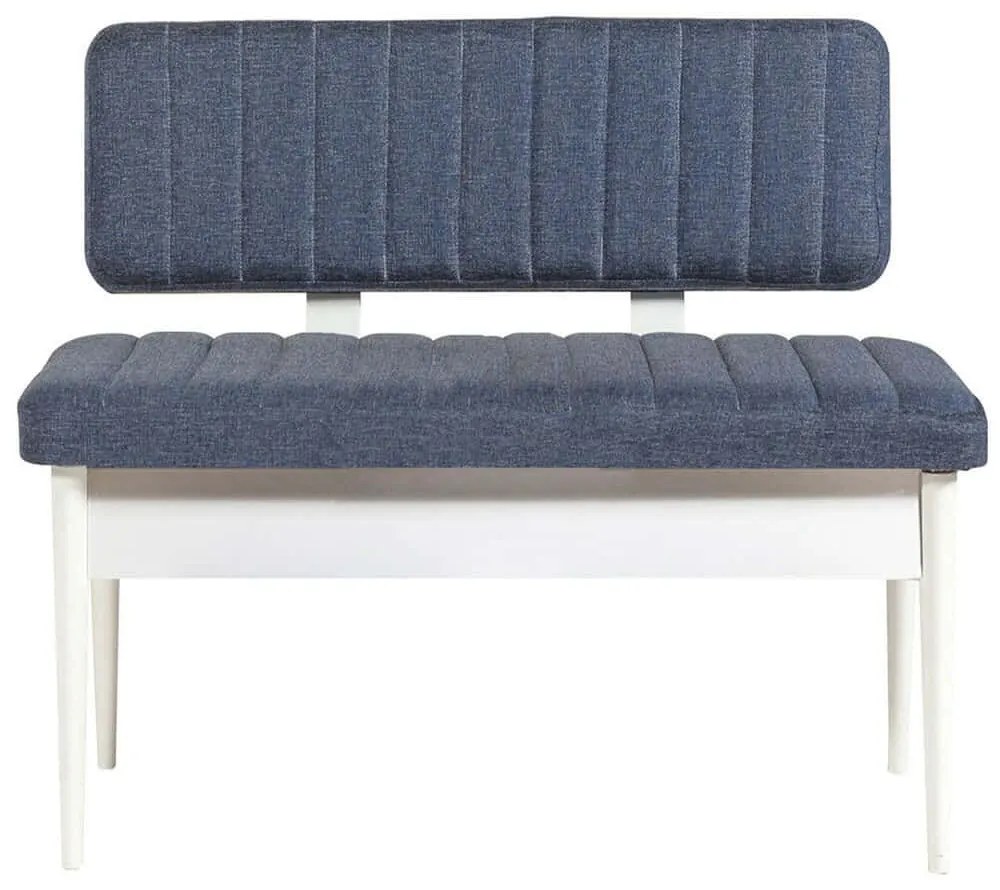 Παγκάκι Vina 869VEL5157 110x40x85cm Blue-White
