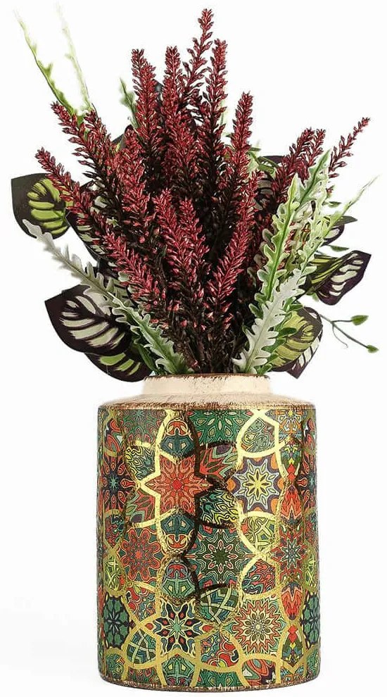 Βάζο 697ELD1225 Φ12x17cm Multi Aberto Design Ceramic