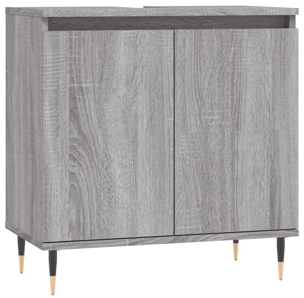 vidaXL Ντουλάπι Μπάνιου Γκρι Sonoma 58 x 33 x 60 εκ. από Επεξεργ. Ξύλο