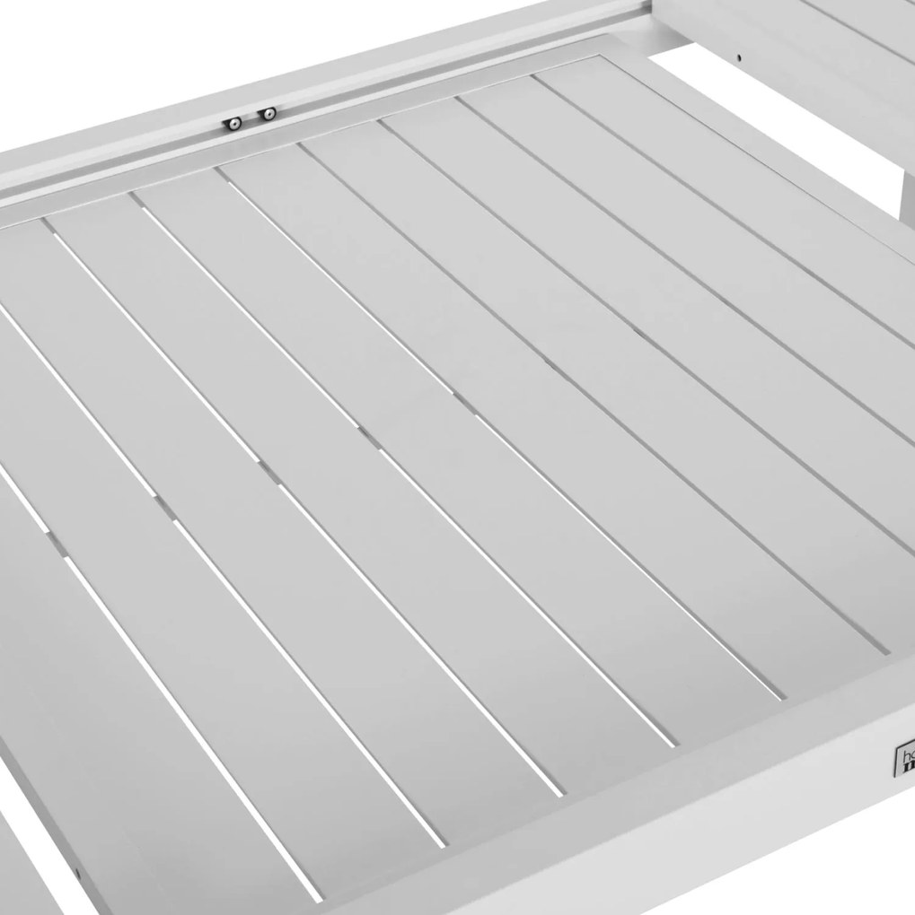 Σετ Κήπου Τραπεζαρία KRUM C21147 Τραπέζι με 6 Πολυθρόνες Λευκό Αλουμίνιο 160x90x73 εκ.