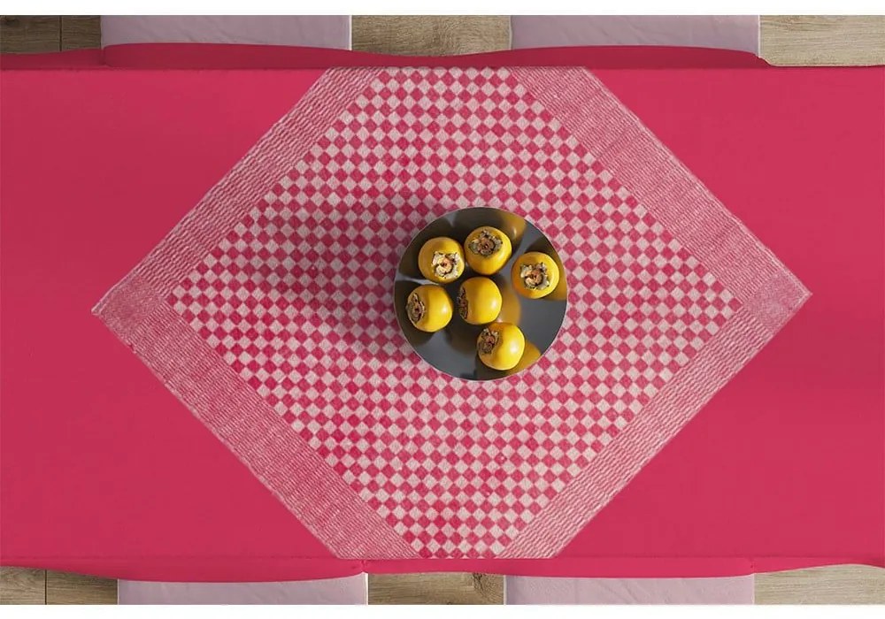 Καρέ Chequered Red DimCol 68X68 Cotton-Linen