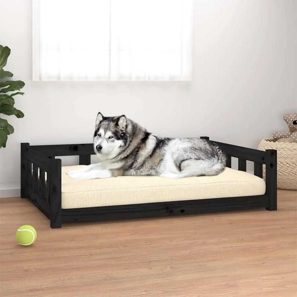 Κρεβάτι Σκύλου Μαύρο 105,5x75,5x28 εκ. από Μασίφ Ξύλο Πεύκου