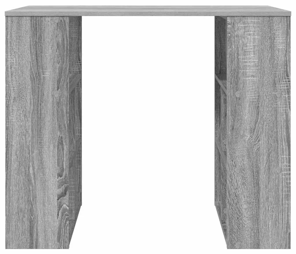 vidaXL Γραφείο με ράφι Γκρι 90 x 50 x 75 εκ. Επεξεργασμένο ξύλο