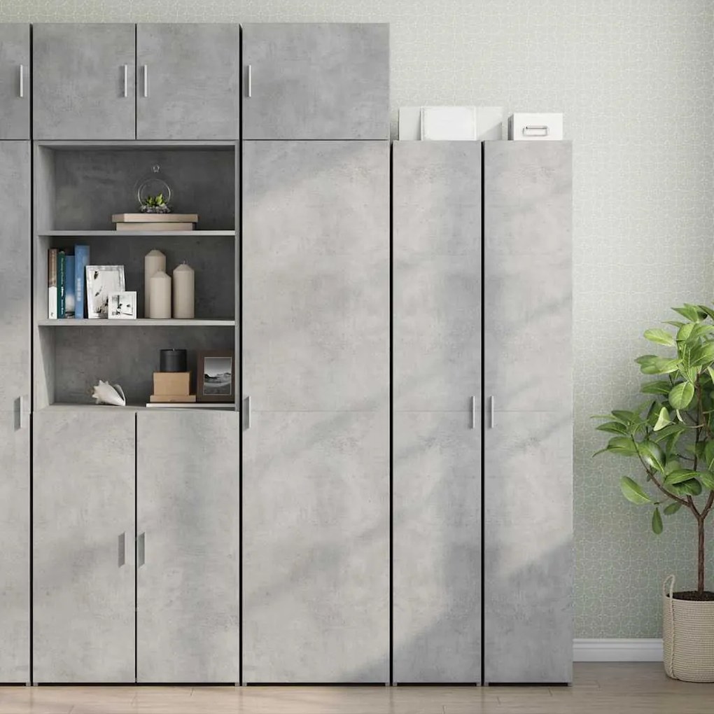 vidaXL Ντουλάπι Αποθήκευσης Στενό Γκρι 50x42,5x225 εκ. Επεξεργ. Ξύλο